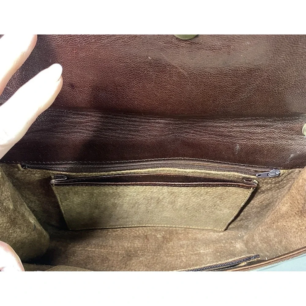 Vintage Unbranded Women's‎ Leather Brown Shoulder Or Clutch Purse 7x10.5x2.5